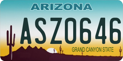 AZ license plate ASZ0646