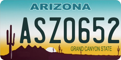 AZ license plate ASZ0652