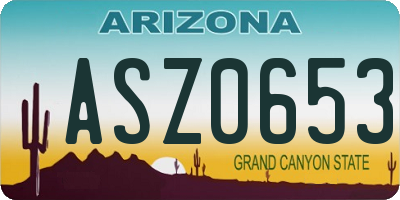AZ license plate ASZ0653
