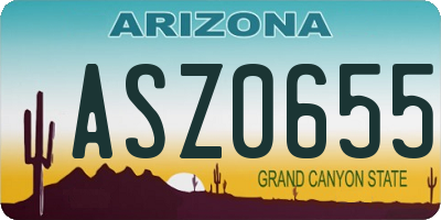 AZ license plate ASZ0655