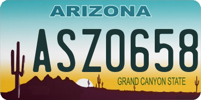 AZ license plate ASZ0658