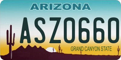 AZ license plate ASZ0660