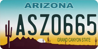 AZ license plate ASZ0665