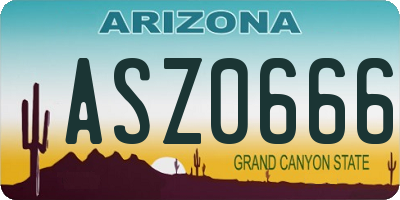 AZ license plate ASZ0666