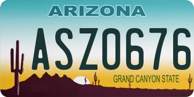 AZ license plate ASZ0676