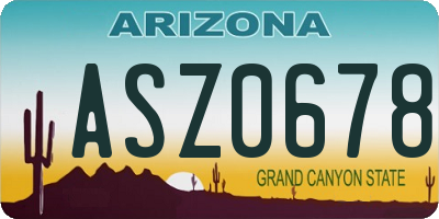 AZ license plate ASZ0678