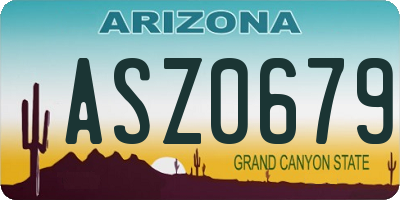 AZ license plate ASZ0679