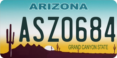 AZ license plate ASZ0684