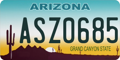 AZ license plate ASZ0685