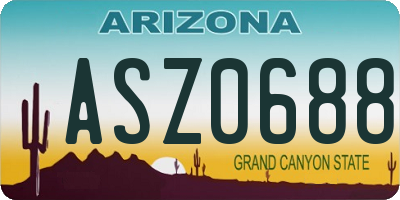 AZ license plate ASZ0688
