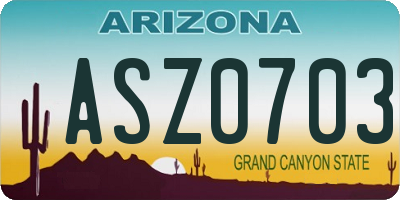 AZ license plate ASZ0703