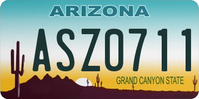 AZ license plate ASZ0711