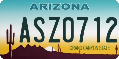 AZ license plate ASZ0712
