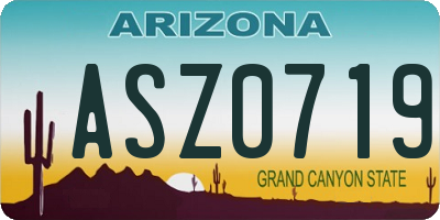 AZ license plate ASZ0719