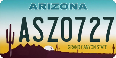 AZ license plate ASZ0727