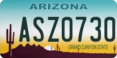 AZ license plate ASZ0730