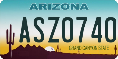 AZ license plate ASZ0740