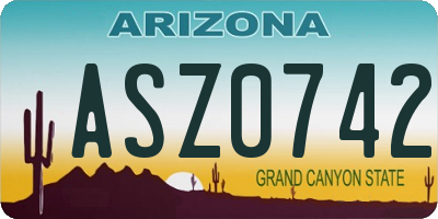 AZ license plate ASZ0742