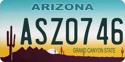 AZ license plate ASZ0746