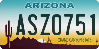 AZ license plate ASZ0751