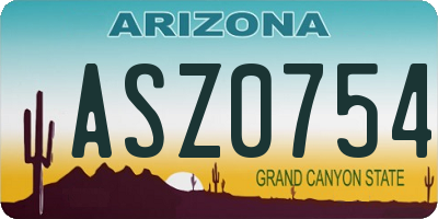 AZ license plate ASZ0754