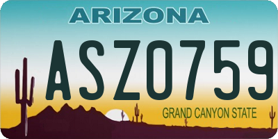AZ license plate ASZ0759