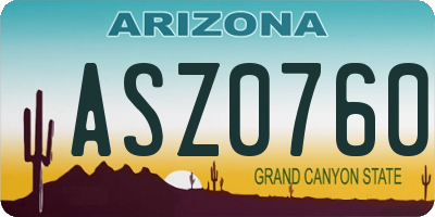 AZ license plate ASZ0760
