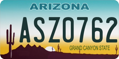 AZ license plate ASZ0762