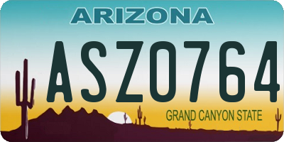AZ license plate ASZ0764