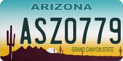 AZ license plate ASZ0779