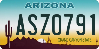 AZ license plate ASZ0791