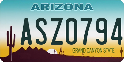 AZ license plate ASZ0794