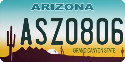 AZ license plate ASZ0806