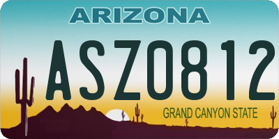 AZ license plate ASZ0812