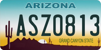 AZ license plate ASZ0813