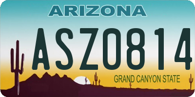 AZ license plate ASZ0814