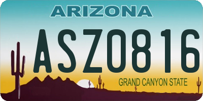 AZ license plate ASZ0816