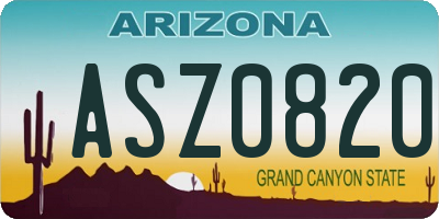AZ license plate ASZ0820