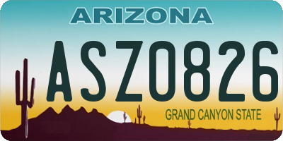 AZ license plate ASZ0826