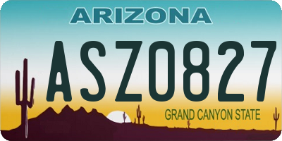 AZ license plate ASZ0827