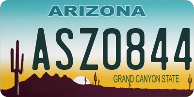 AZ license plate ASZ0844