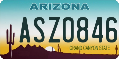 AZ license plate ASZ0846
