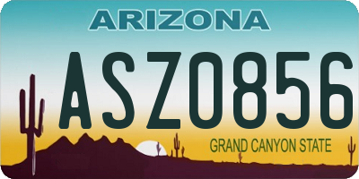 AZ license plate ASZ0856