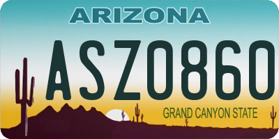 AZ license plate ASZ0860