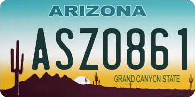 AZ license plate ASZ0861