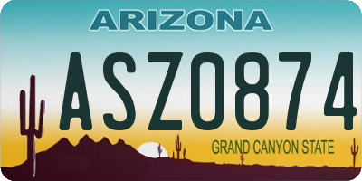 AZ license plate ASZ0874
