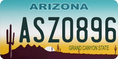 AZ license plate ASZ0896