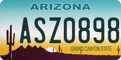 AZ license plate ASZ0898