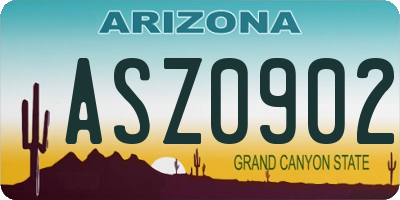 AZ license plate ASZ0902