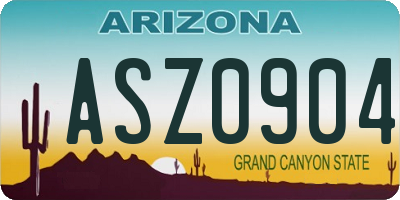 AZ license plate ASZ0904